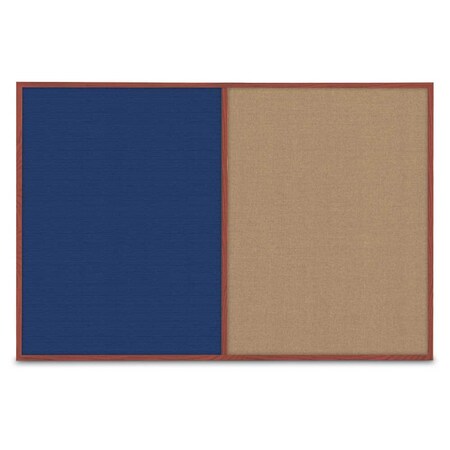 United Visual Products Slim Style Indoor Enclosed Corkboard, 42 UVRDS42SBH-WHITE-BLSPRU